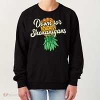 Upside Down Pineapple Down For Shenanigans Funny Swinger Women's Sweatshirt thumb 0