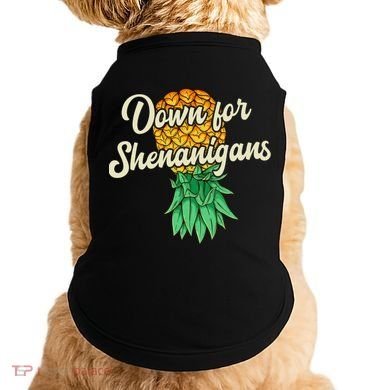Upside Down Pineapple Down For Shenanigans Funny Swinger Doggie Tank