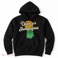 Upside Down Pineapple Down For Shenanigans Funny Swinger Hoodie thumb 0
