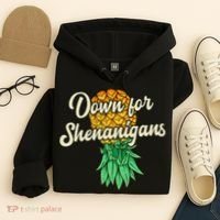 Upside Down Pineapple Down For Shenanigans Funny Swinger Hoodie thumb 4