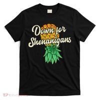 Upside Down Pineapple Down For Shenanigans Funny Swinger T-Shirt thumb 0