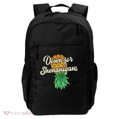 Upside Down Pineapple Down For Shenanigans Funny Swinger Backpack