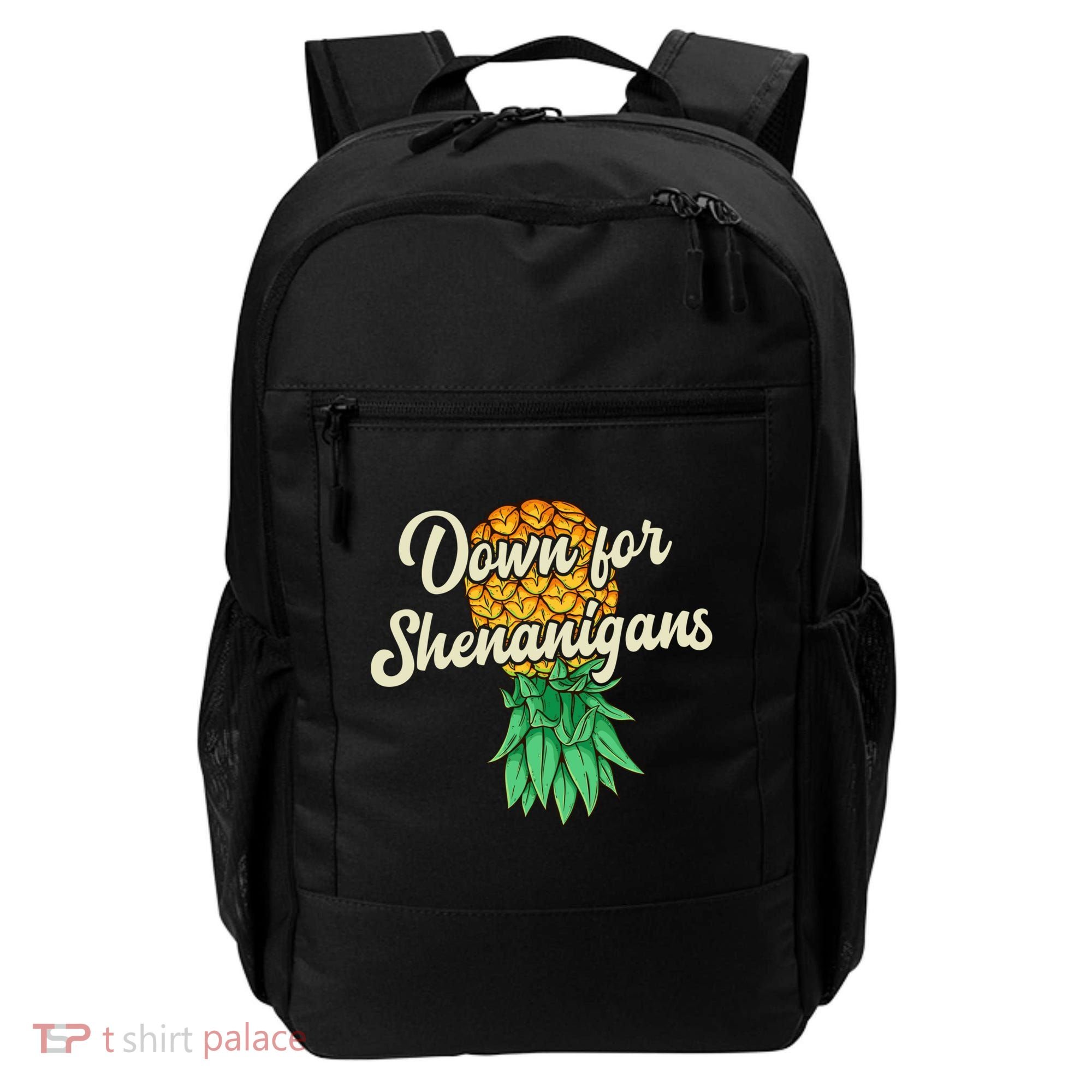 Upside Down Pineapple Down For Shenanigans Funny Swinger Backpack