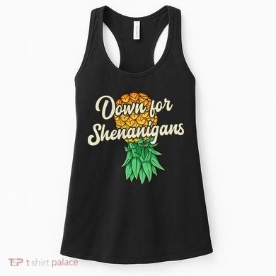 Upside Down Pineapple Down For Shenanigans Funny Swinger Women's Tank Top
