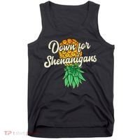 Upside Down Pineapple Down For Shenanigans Funny Swinger Tank Top thumb 0