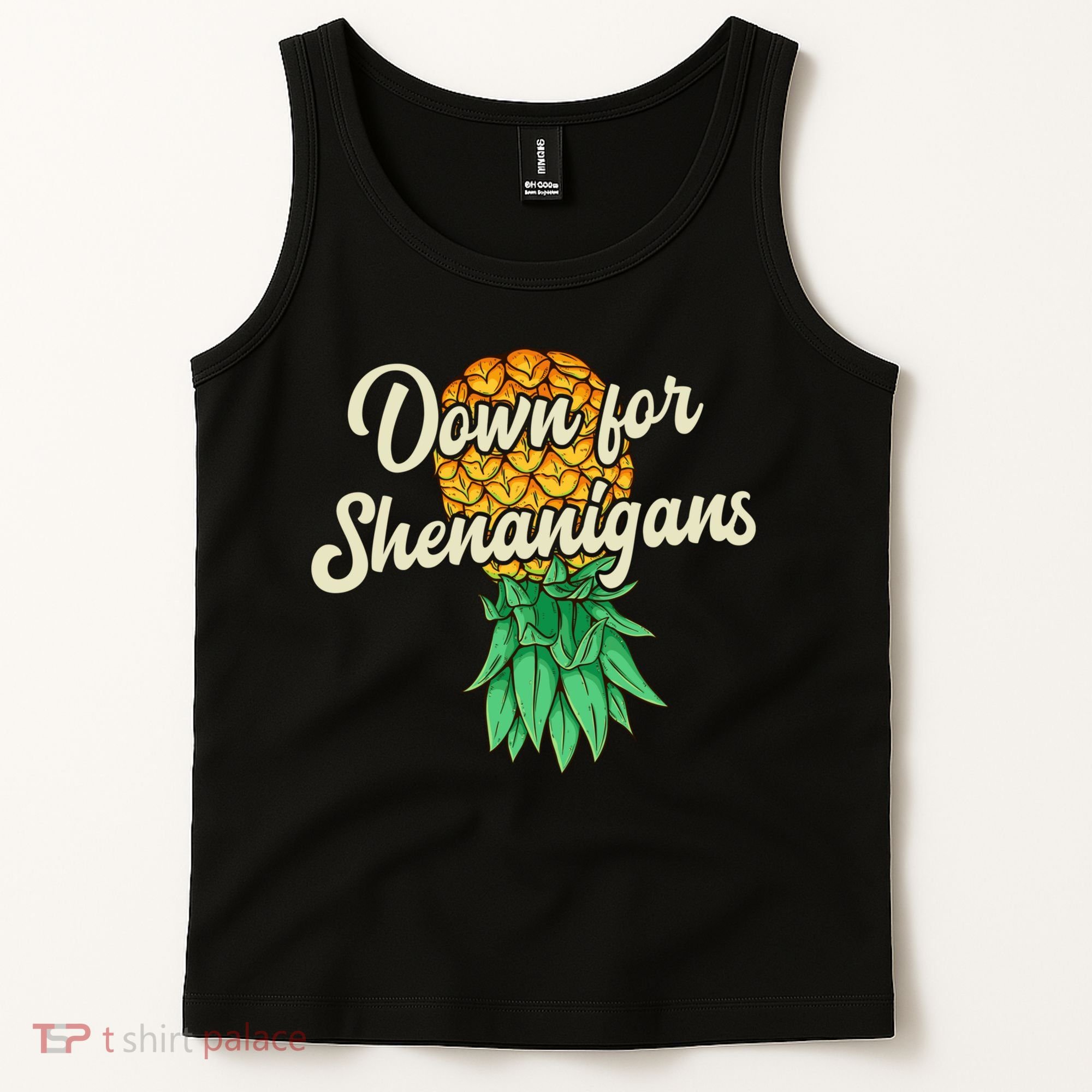 Upside Down Pineapple Down For Shenanigans Funny Swinger Tank Top