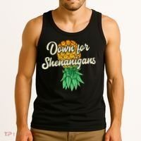 Upside Down Pineapple Down For Shenanigans Funny Swinger Tank Top thumb 3