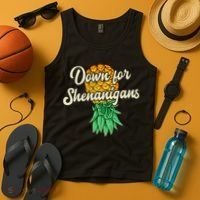 Upside Down Pineapple Down For Shenanigans Funny Swinger Tank Top thumb 4