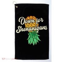 Upside Down Pineapple Down For Shenanigans Funny Swinger Golf Towel thumb 0
