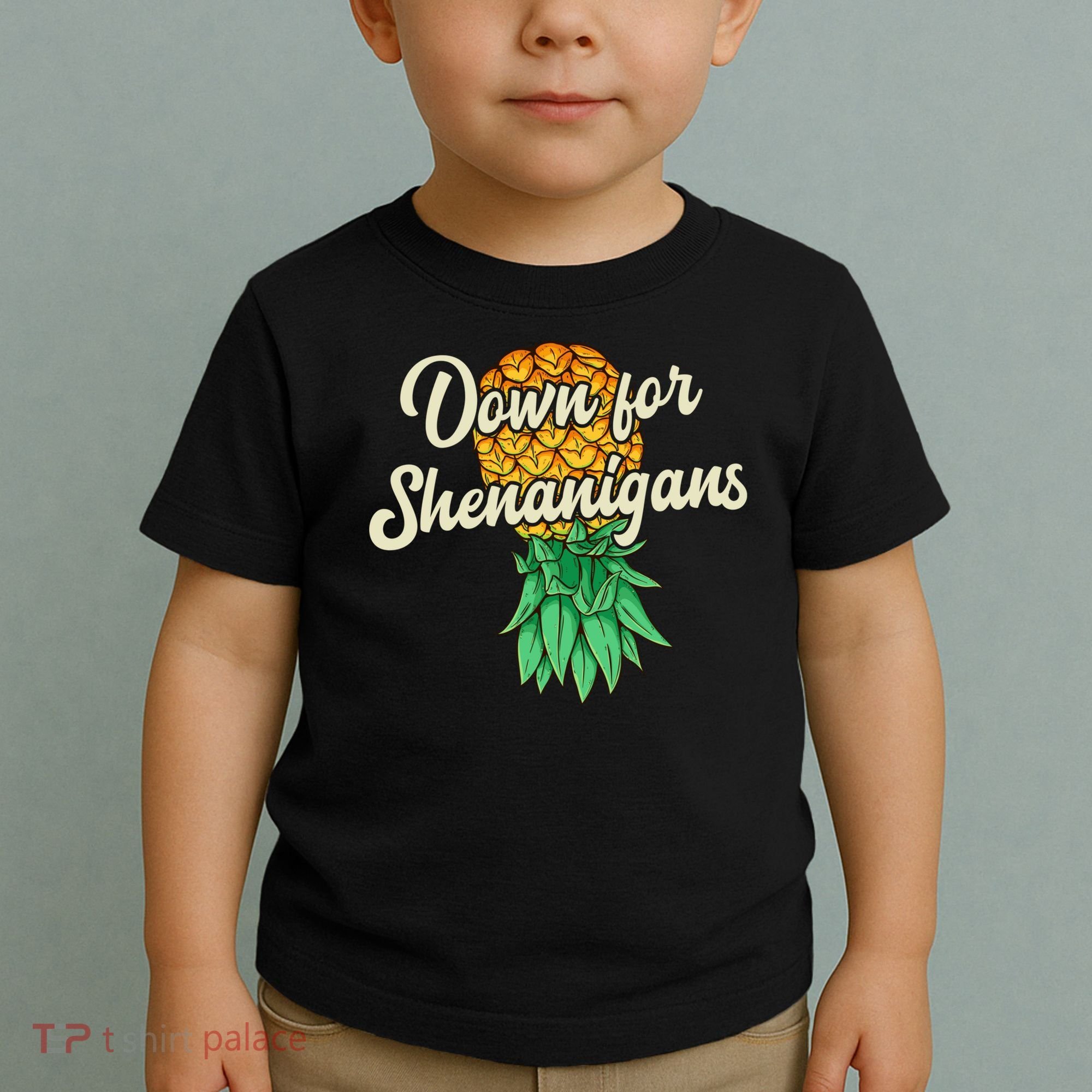 Upside Down Pineapple Down For Shenanigans Funny Swinger Toddler T-Shirt