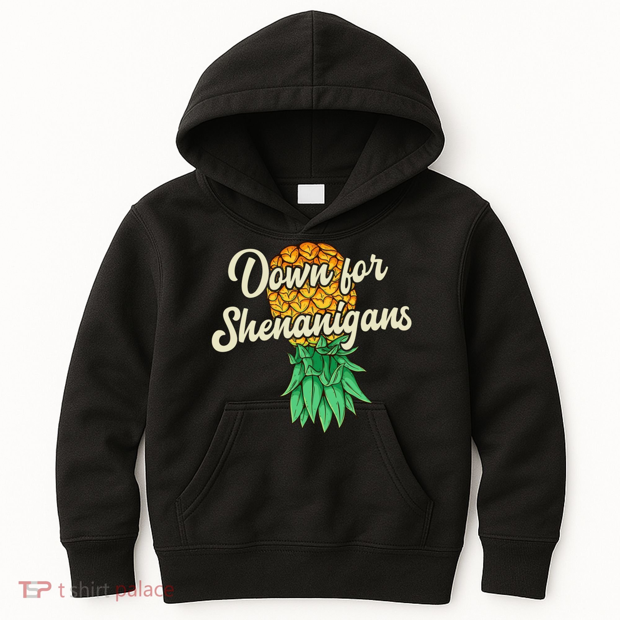 Upside Down Pineapple Down For Shenanigans Funny Swinger Kids Hoodie
