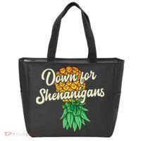 Upside Down Pineapple Down For Shenanigans Funny Swinger Tote Bag thumb 0