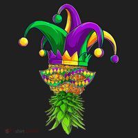 Upside Down Pineapple Mask Mardi Gras Women's Sweatshirt thumb 2