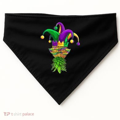 Upside Down Pineapple Mask Mardi Gras USA-Made Doggie Bandana