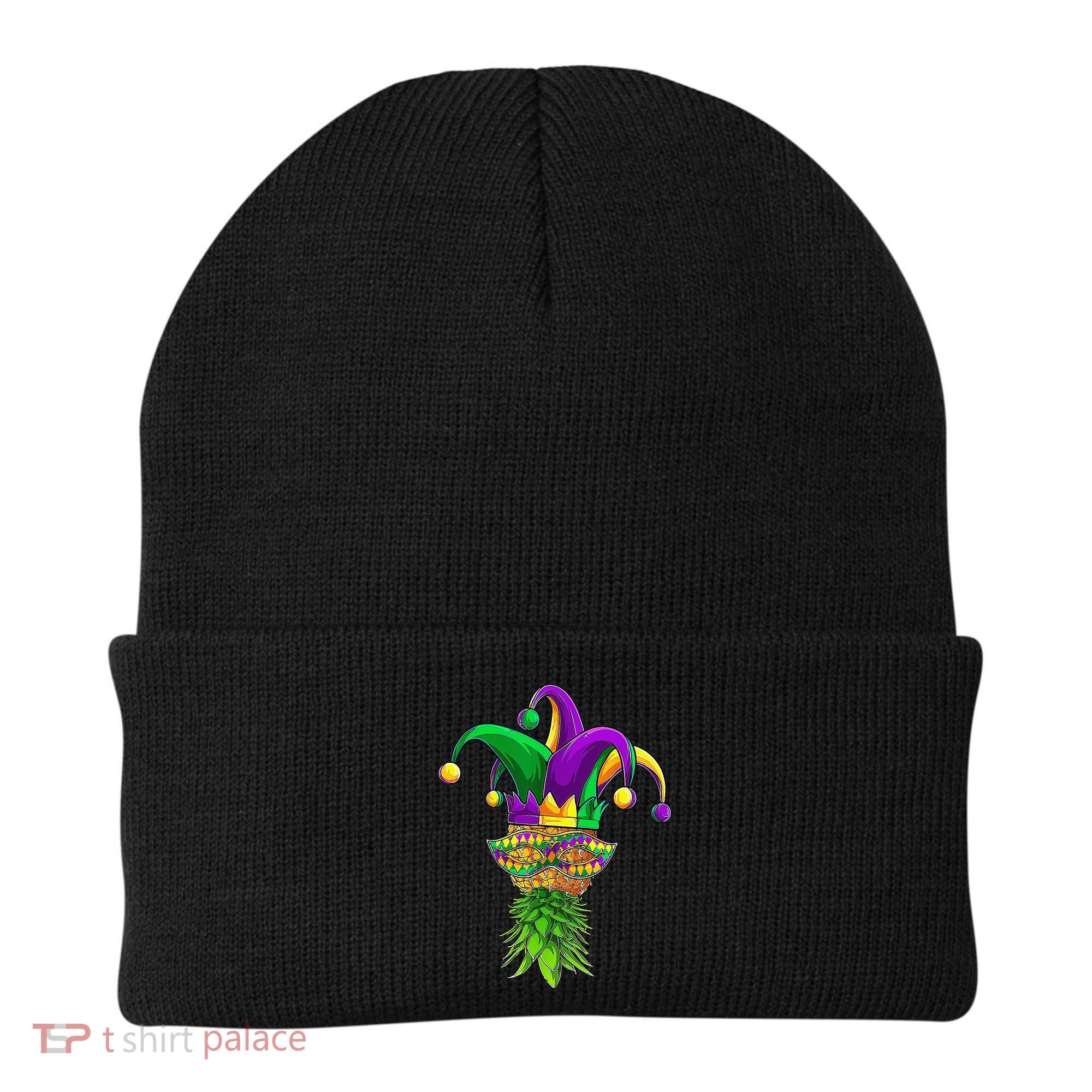 Upside Down Pineapple Mask Mardi Gras Beanie