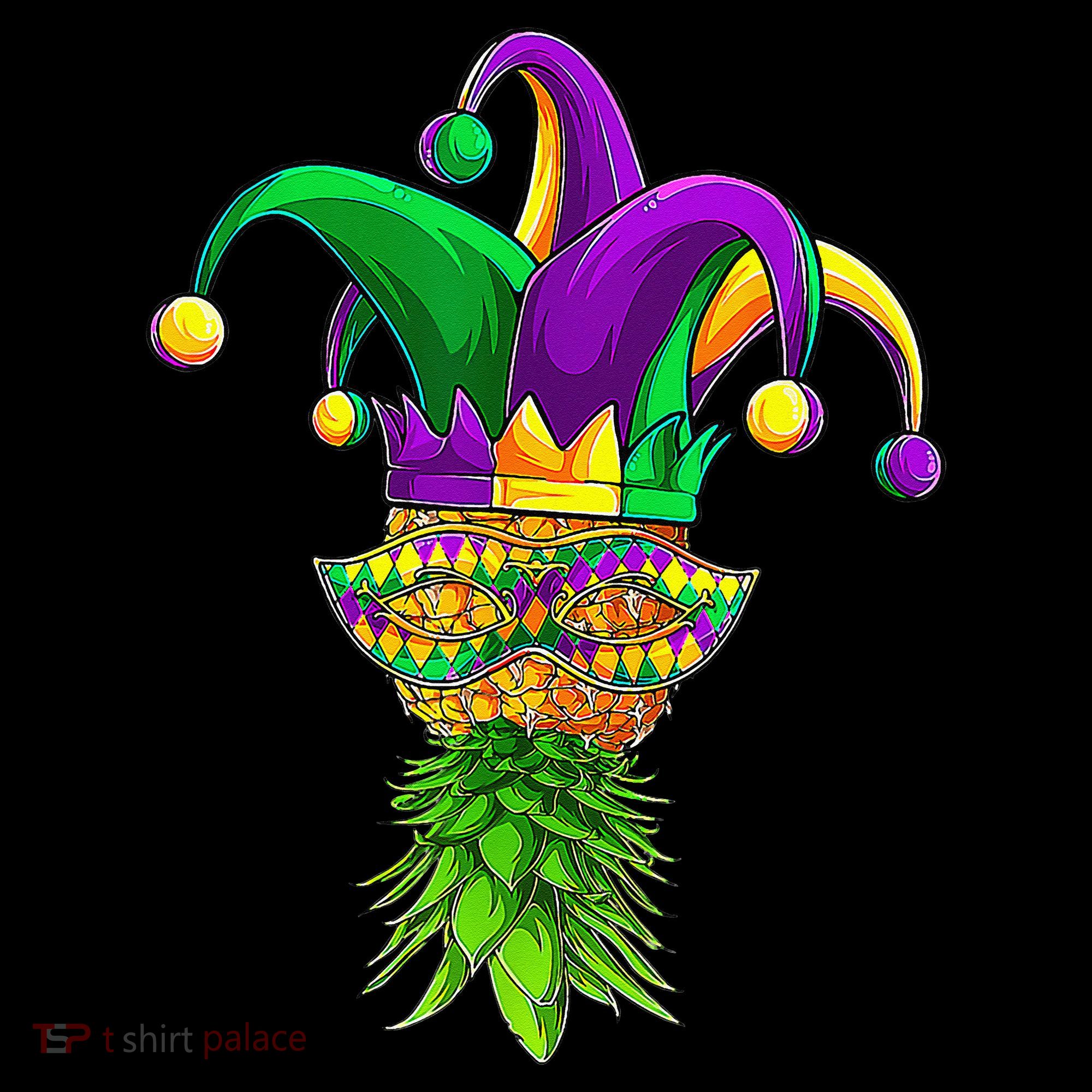 Upside Down Pineapple Mask Mardi Gras Ornament