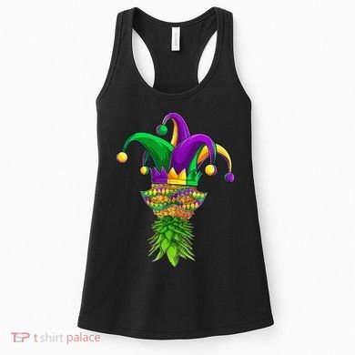 Upside Down Pineapple Mask Mardi Gras Women's Tank Top