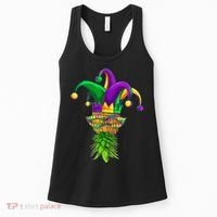 Upside Down Pineapple Mask Mardi Gras Women's Tank Top thumb 0