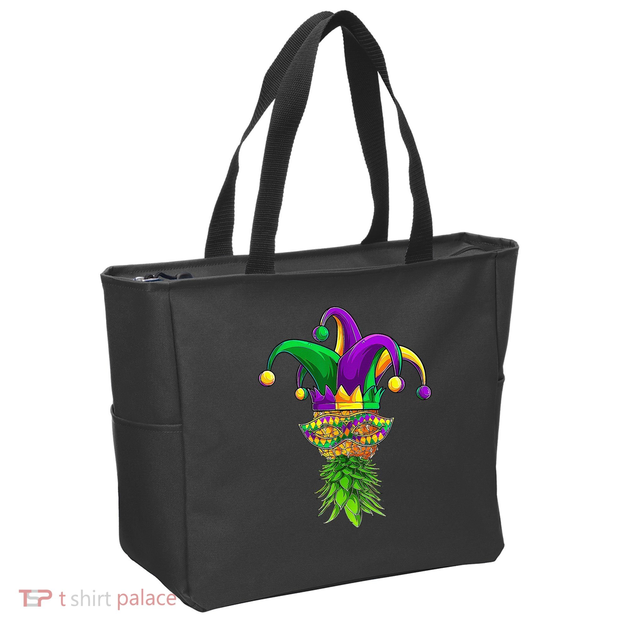 Upside Down Pineapple Mask Mardi Gras Tote Bag