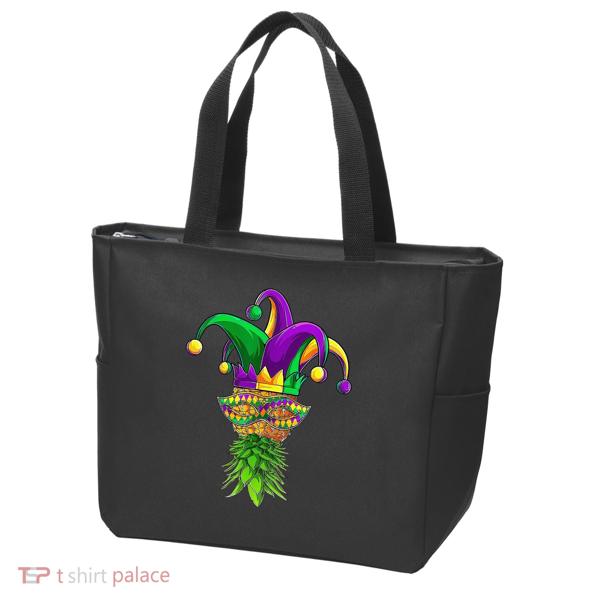 Upside Down Pineapple Mask Mardi Gras Tote Bag