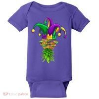 Upside Down Pineapple Mask Mardi Gras Baby Bodysuit thumb 0