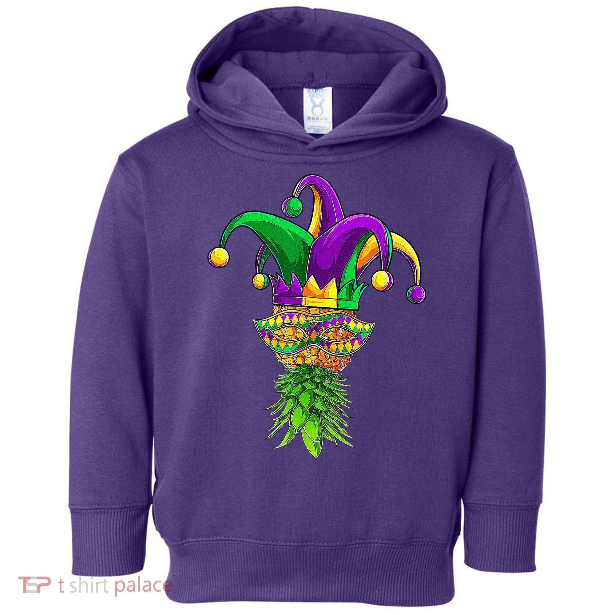 Upside Down Pineapple Mask Mardi Gras Toddler Hoodie