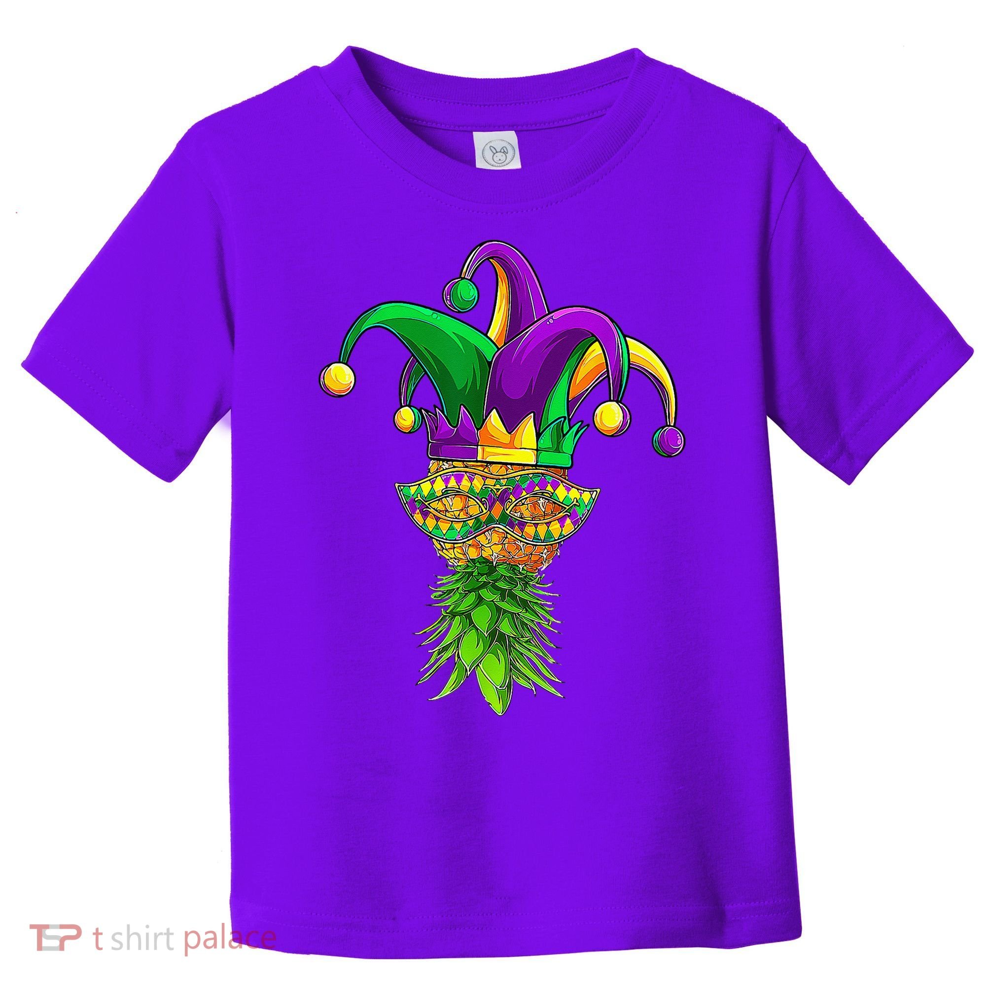 Upside Down Pineapple Mask Mardi Gras Toddler T-Shirt