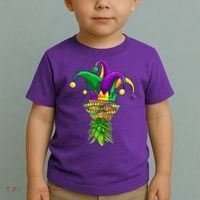 Upside Down Pineapple Mask Mardi Gras Toddler T-Shirt thumb 2