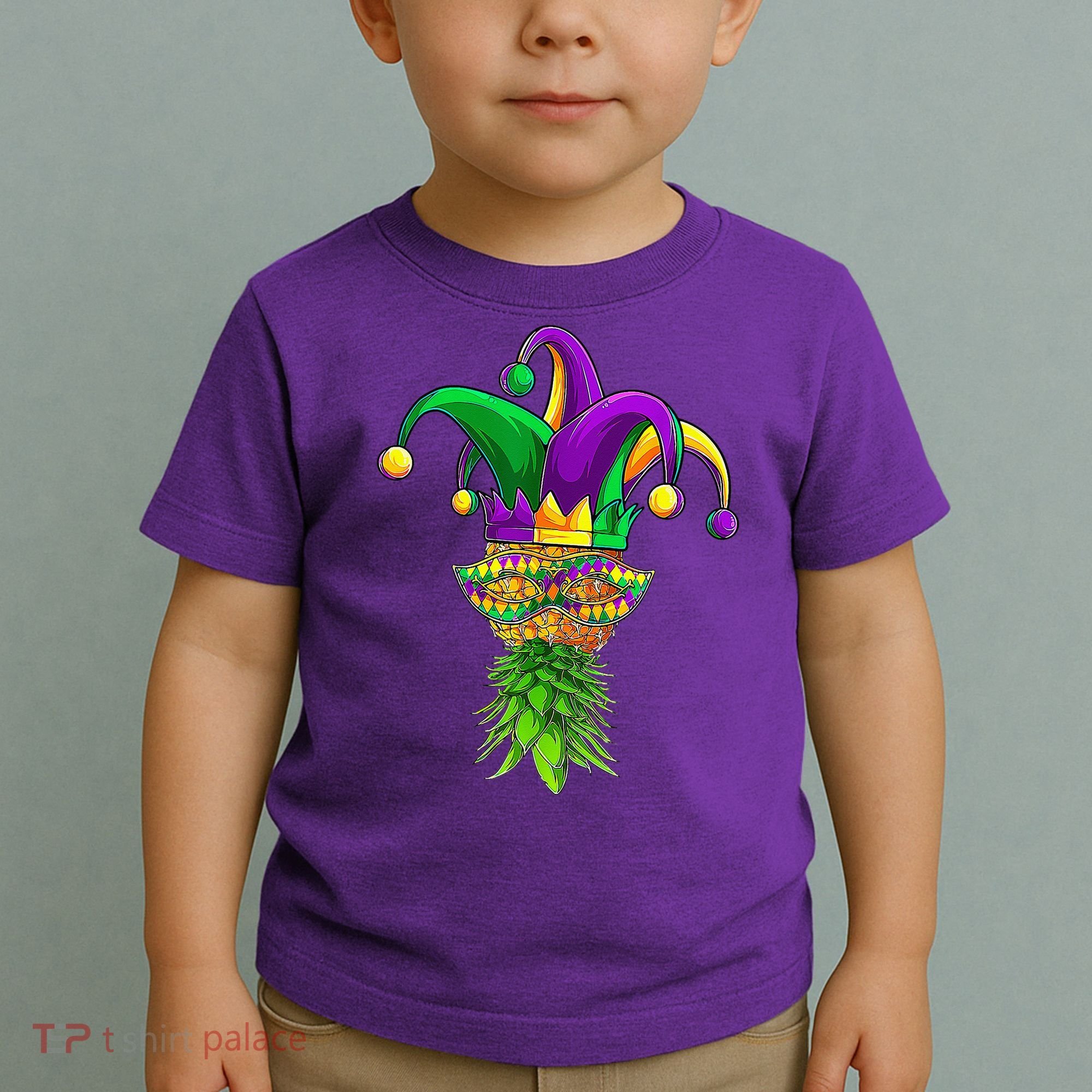 Upside Down Pineapple Mask Mardi Gras Toddler T-Shirt