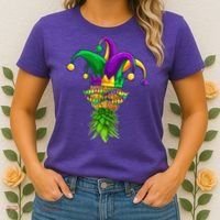 Upside Down Pineapple Mask Mardi Gras Women's T-Shirt thumb 2