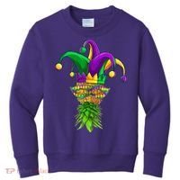 Upside Down Pineapple Mask Mardi Gras Kids Sweatshirt thumb 0