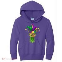 Upside Down Pineapple Mask Mardi Gras Kids Hoodie thumb 0