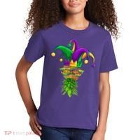 Upside Down Pineapple Mask Mardi Gras Kids T-Shirt thumb 2