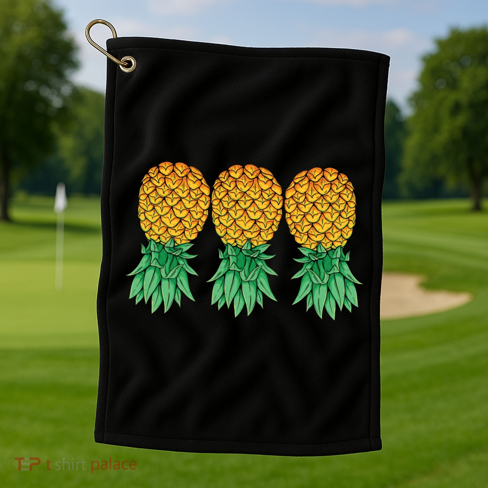 Upside Down Pineapples Gift Polyamory And Polyamorous Cute Gift Golf Towel