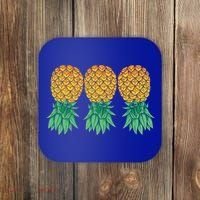 Upside Down Pineapples Gift Polyamory And Polyamorous Cute Gift Coaster thumb 0