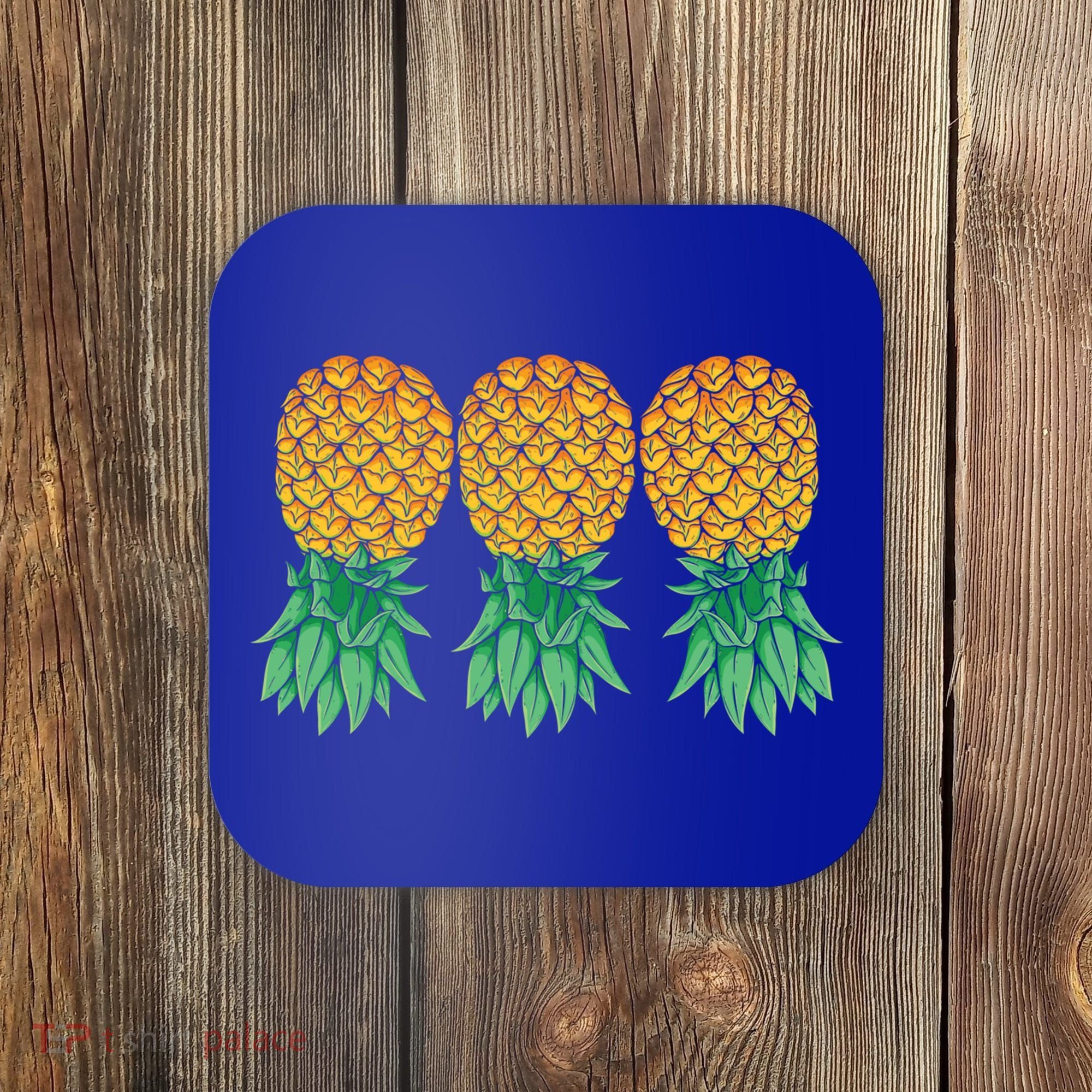 Upside Down Pineapples Gift Polyamory And Polyamorous Cute Gift Coaster