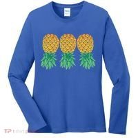 Upside Down Pineapples Gift Polyamory And Polyamorous Cute Gift Women's Long Sleeve Shirt thumb 0