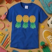 Upside Down Pineapples Gift Polyamory And Polyamorous Cute Gift Kids T-Shirt thumb 3