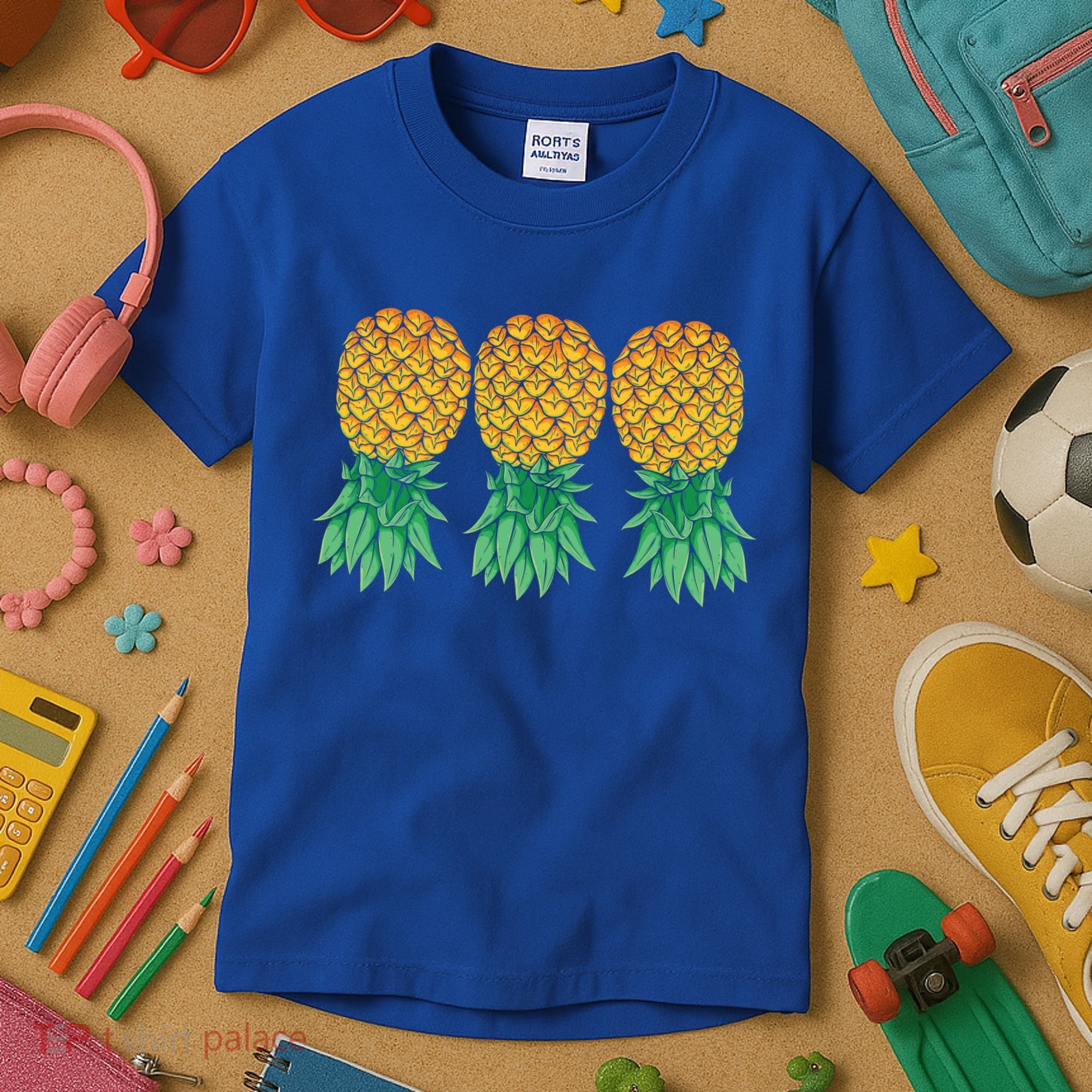 Upside Down Pineapples Gift Polyamory And Polyamorous Cute Gift Kids T-Shirt