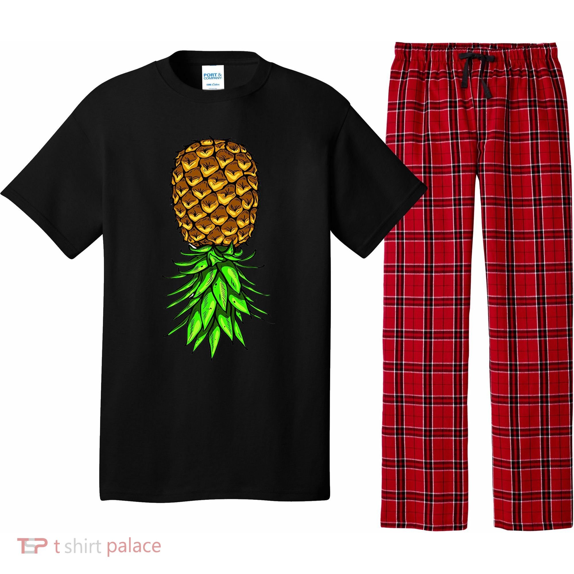 Upside Down Pineapple Gift Tropical Swinger Party Gift Pajama Set