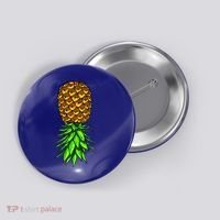 Upside Down Pineapple Gift Tropical Swinger Party Gift Button thumb 0
