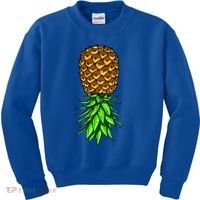 Upside Down Pineapple Gift Tropical Swinger Party Gift Kids Sweatshirt thumb 0