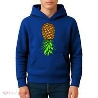 Upside Down Pineapple Gift Tropical Swinger Party Gift Kids Hoodie thumb 4