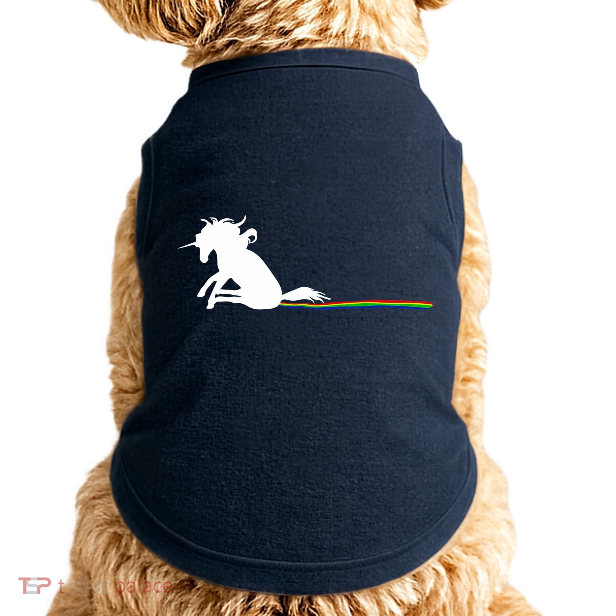 Unicorn Dragging Rainbows- Funny Adults Gifts Doggie Tank