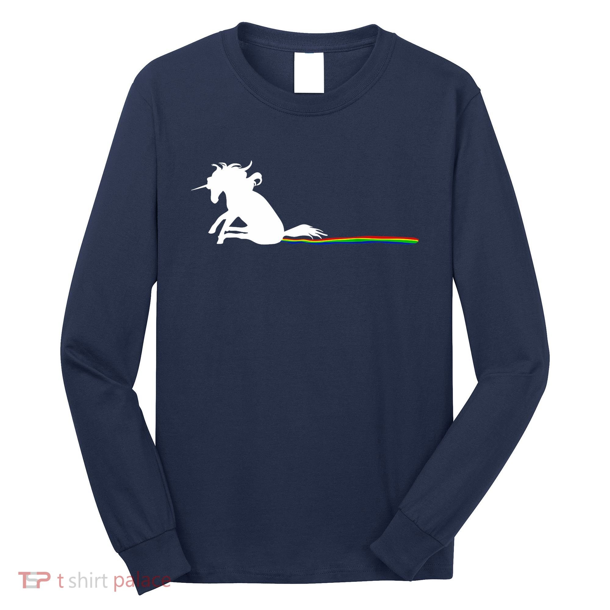 Unicorn Dragging Rainbows- Funny Adults Gifts Long Sleeve Shirt