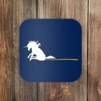 Unicorn Dragging Rainbows- Funny Adults Gifts Coaster thumb 0