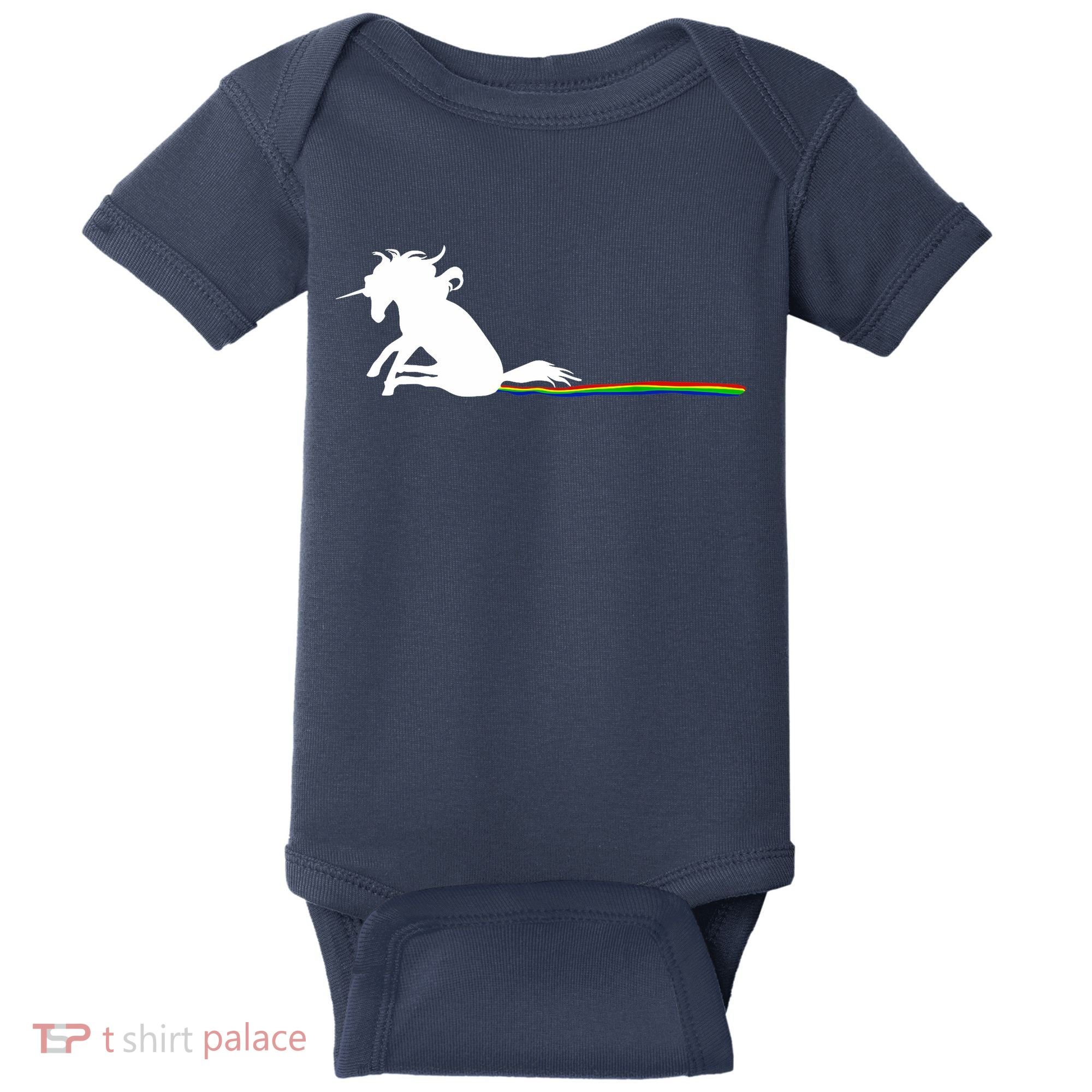 Unicorn Dragging Rainbows- Funny Adults Gifts Baby Bodysuit