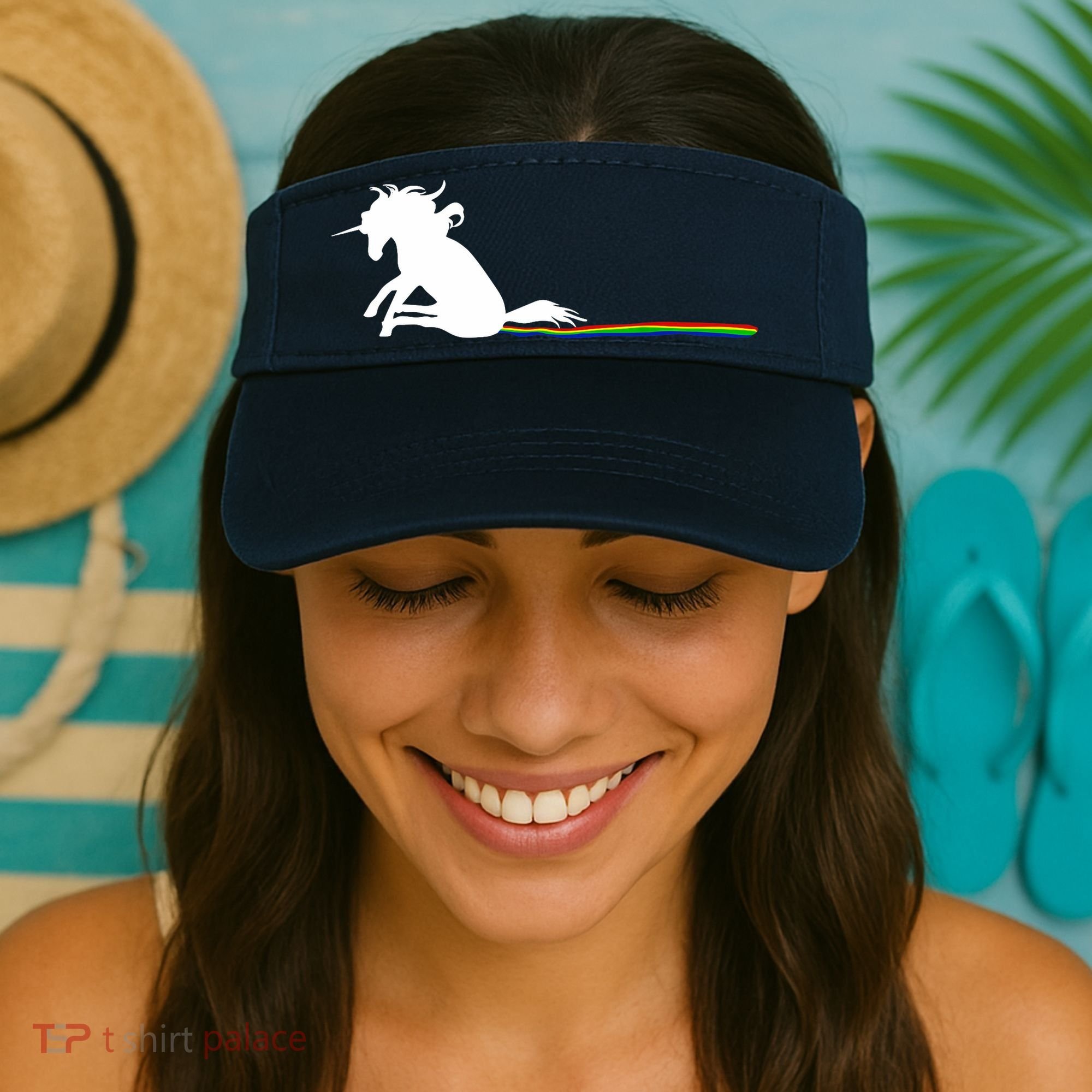Unicorn Dragging Rainbows- Funny Adults Gifts Visor