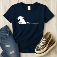 Unicorn Dragging Rainbows- Funny Adults Gifts Women's T-Shirt thumb 3
