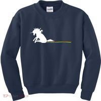 Unicorn Dragging Rainbows- Funny Adults Gifts Kids Sweatshirt thumb 0